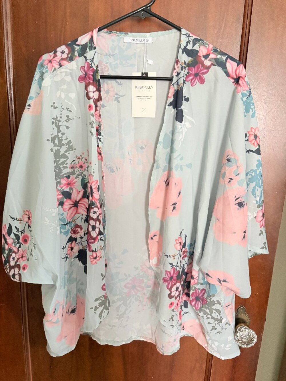 NWT - Pink Milly Floral Kimono, Size XL